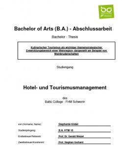 BA-Thesis von Stephanie Ködel, Absolventin des Baltic College - FHM Schwerin
